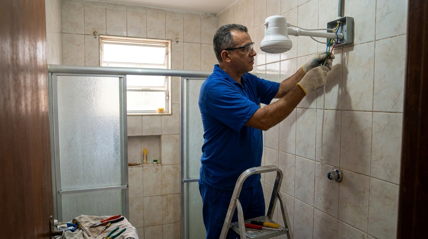 Substituição de Chuveiro Antigo em Esplanada, Divinópolis‑MG